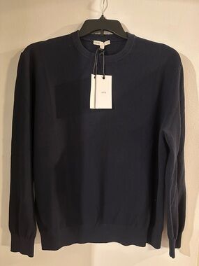 Onia Navy Crewneck Cotton Sweater